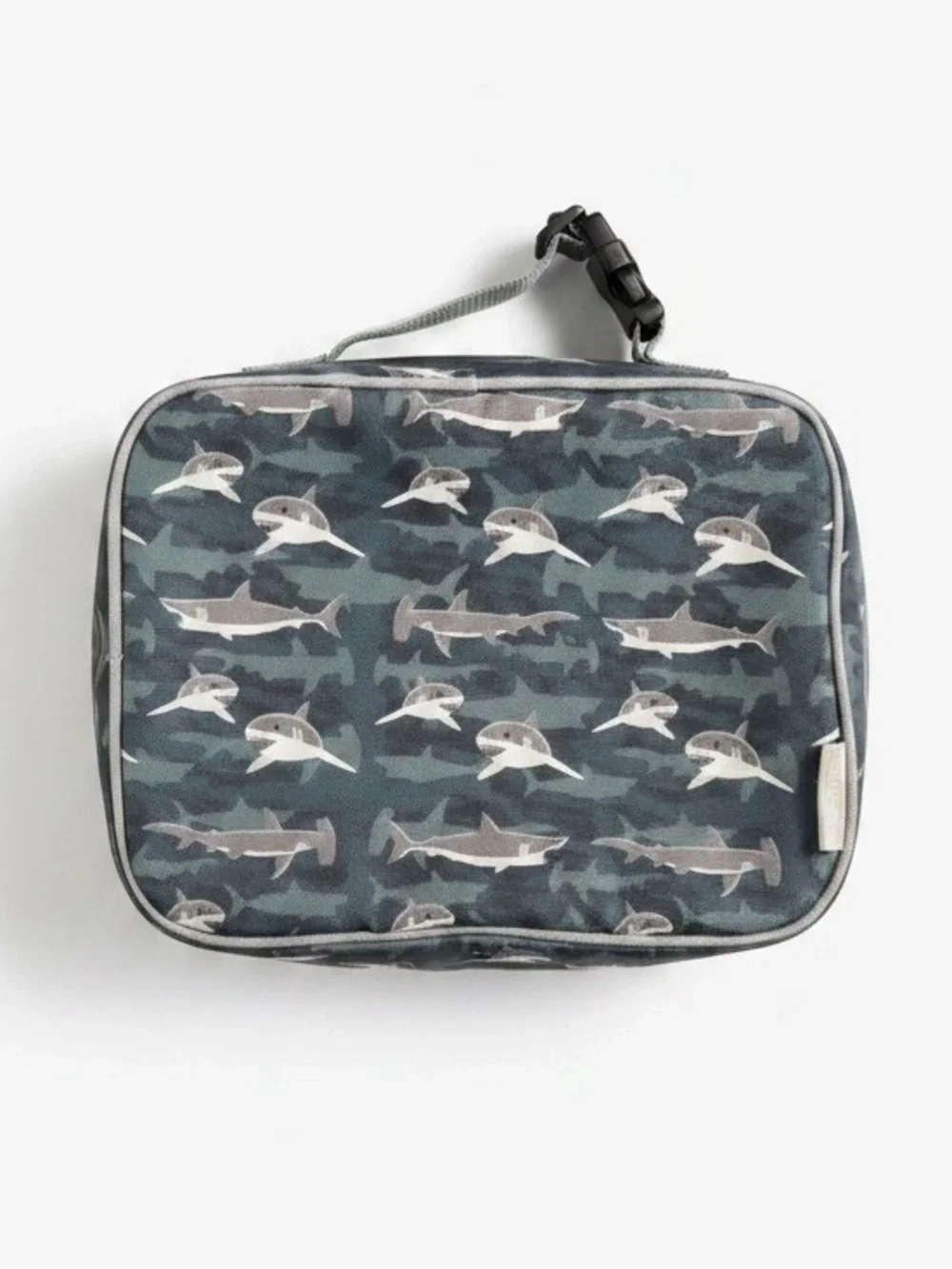Bentology Insulated Lunch Bag Kids School Lunchbox Blue Gray Shark Camo O/S